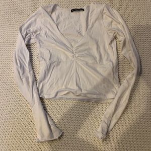Brandy Melville Ruched White Top